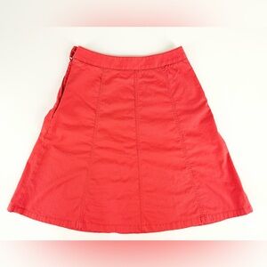 L.L. Bean Classic Fit Coral Red A-Line Women's Skirt Size 8